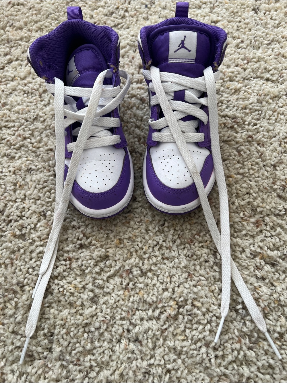 Nike Kids Purple and White High-Top Sneakers